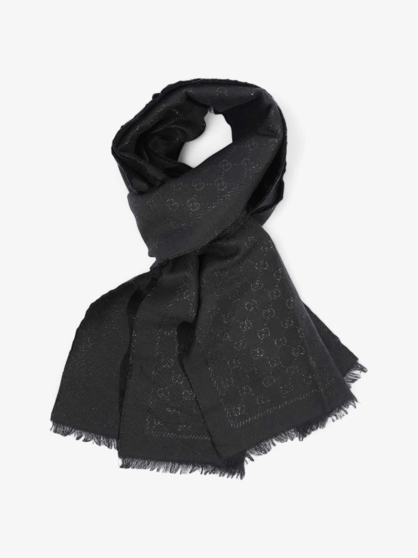 Gucci GG Scarf Black Wool