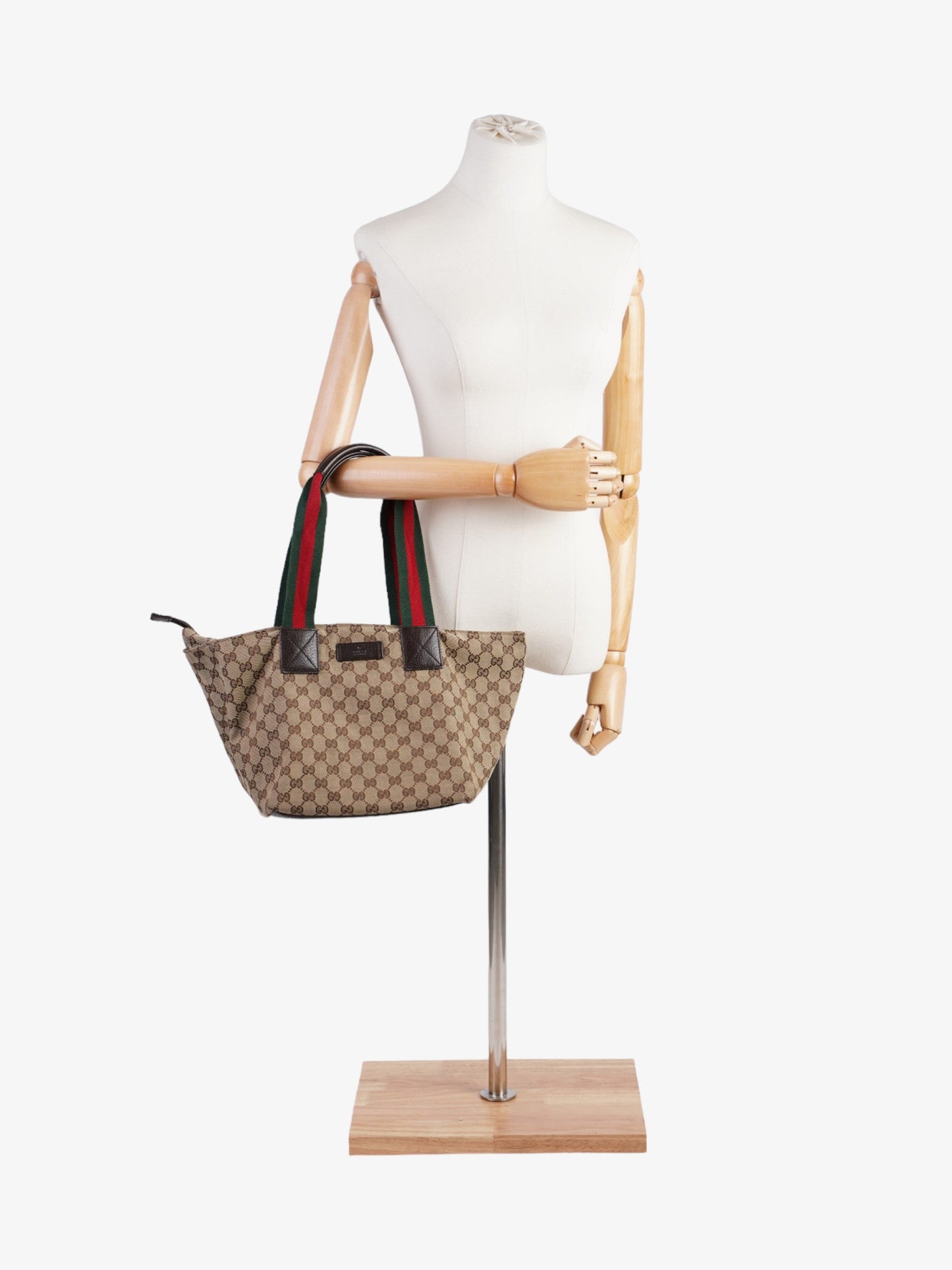 Gucci Web Handle Tote GG Supreme / Red / Green Canvas