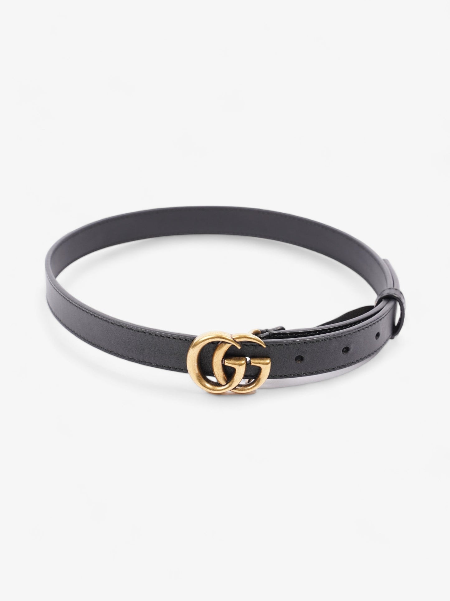 Gucci GG Marmont Thin Belt Black Leather 65cm / 26"