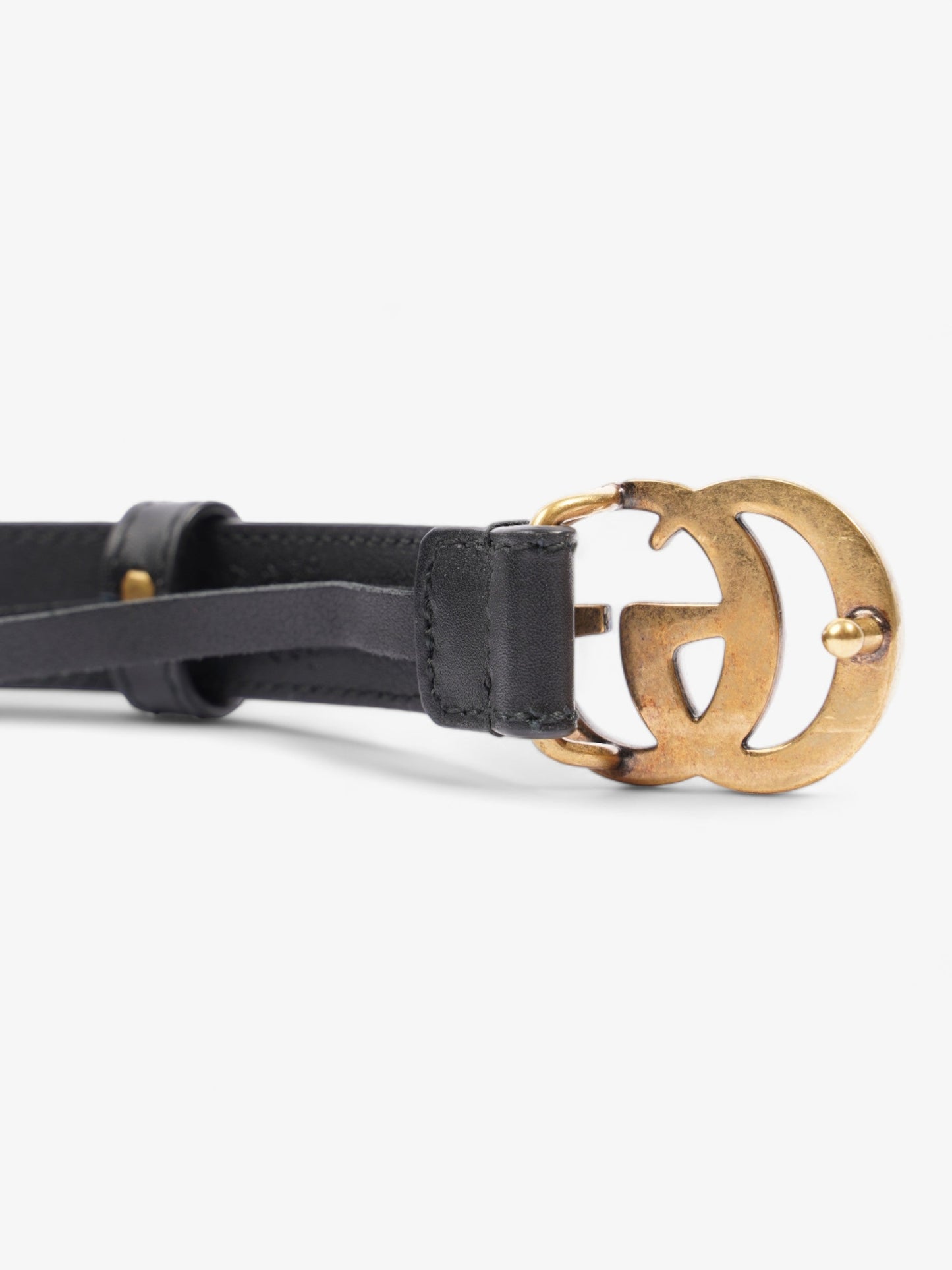 Gucci GG Marmont Thin Belt Black Leather 65cm / 26"