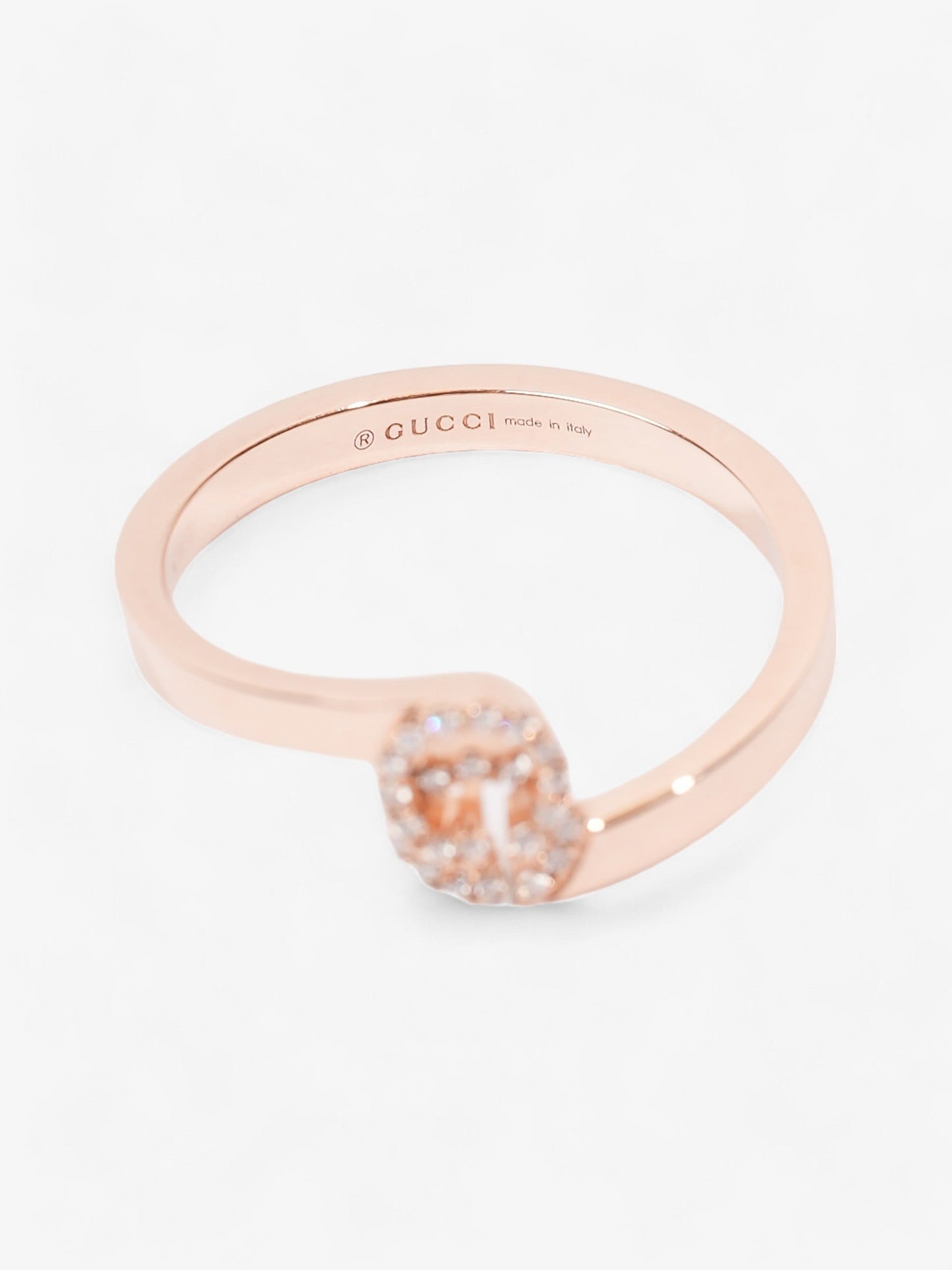 Gucci Running G Ring 18ct Rose Gold  / 0.5ct Diamond GG Rose Gold 49cm