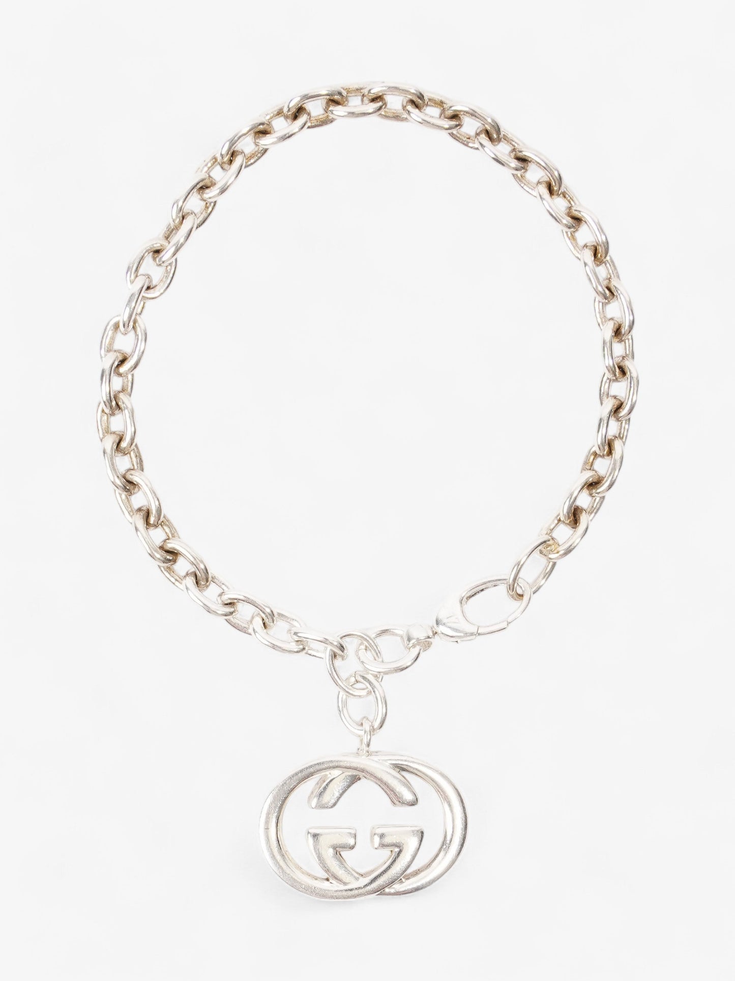Gucci Interlocking G Chain Bracelet Silver Silver Sterling 17
