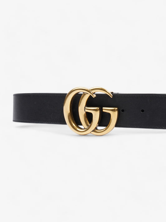 Gucci GG Marmont 2015 Re-Edition Wide Belt Black / Gold Leather 85cm / 34"