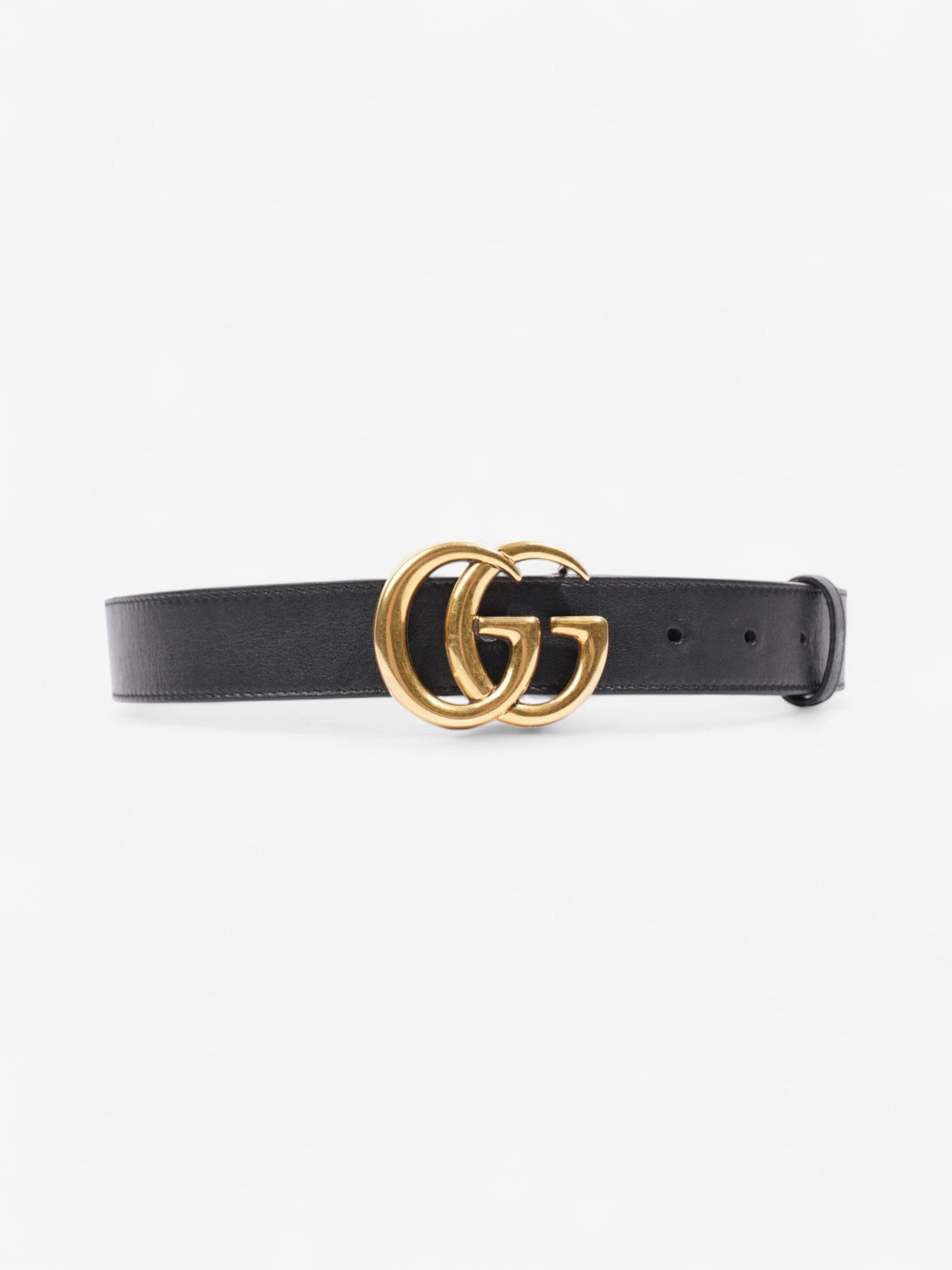 Gucci GG Marmont Belt Black / Gold Leather 80cm / 32"