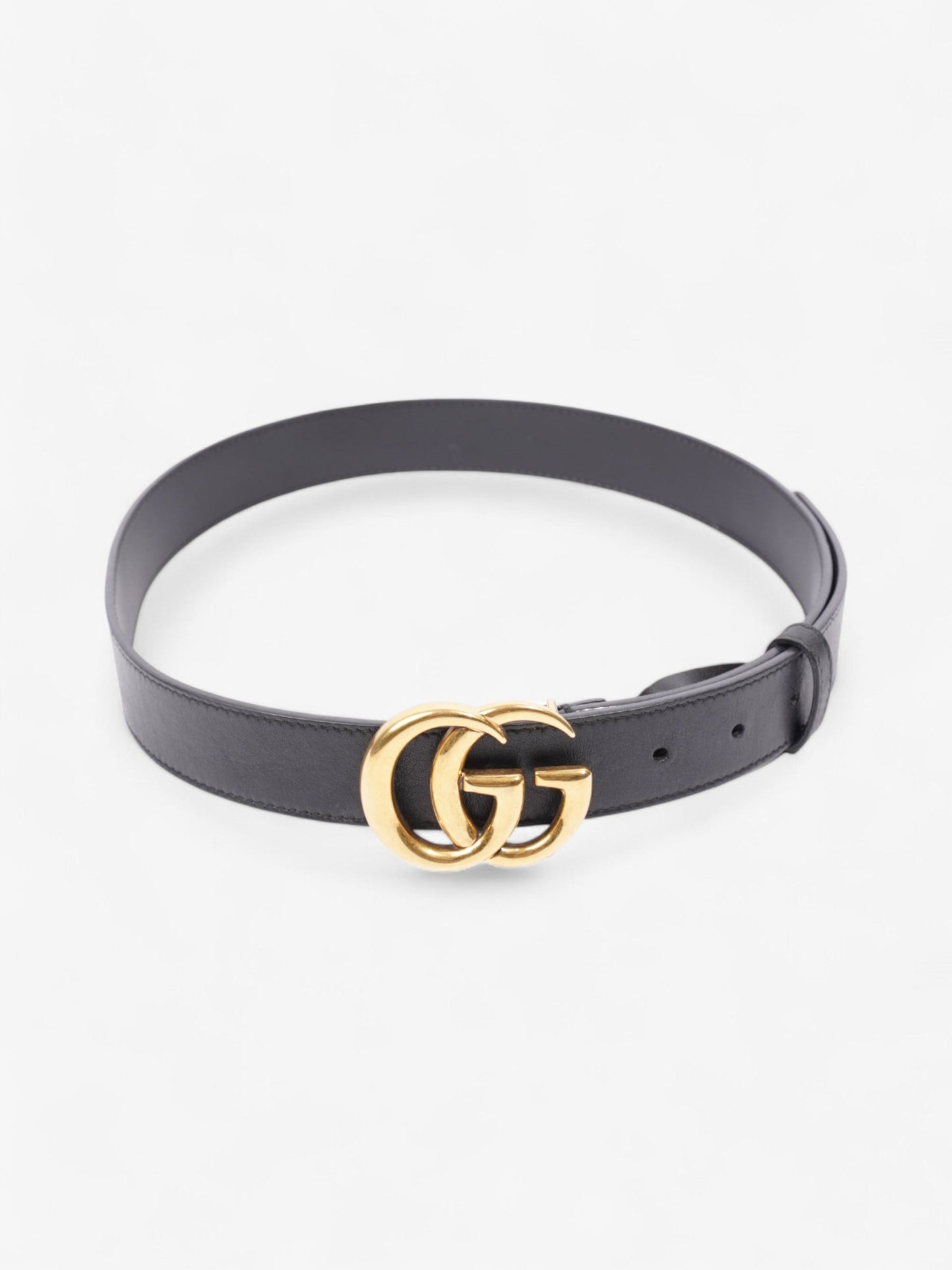 Gucci GG Marmont Belt Black / Gold Leather 80cm / 32"