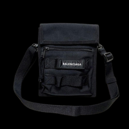 Black Canvas Balenciaga Crossbody Bag