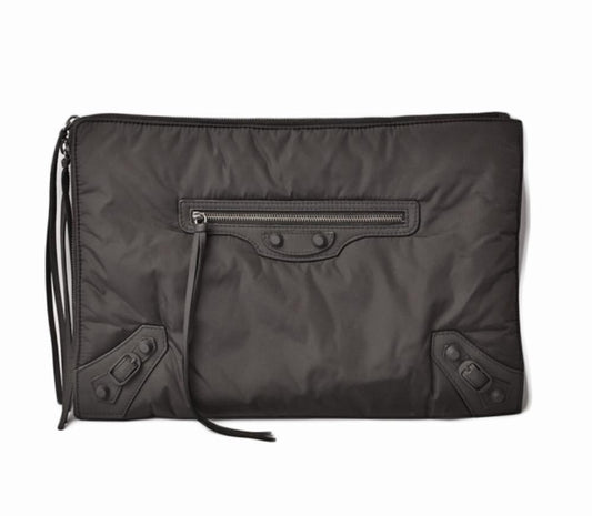 Black Canvas Balenciaga Clutch