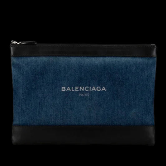 Black Denim Balenciaga Clutch