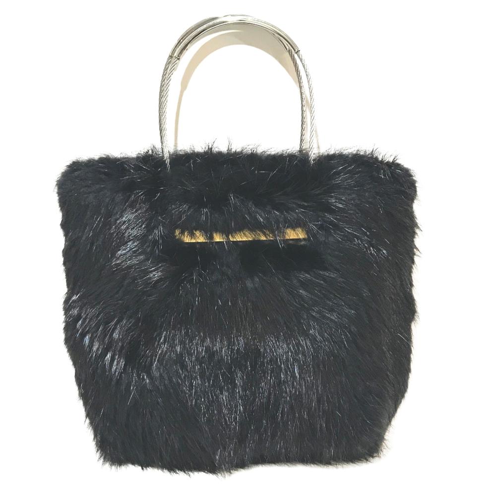 Black Fur Balenciaga Handbag