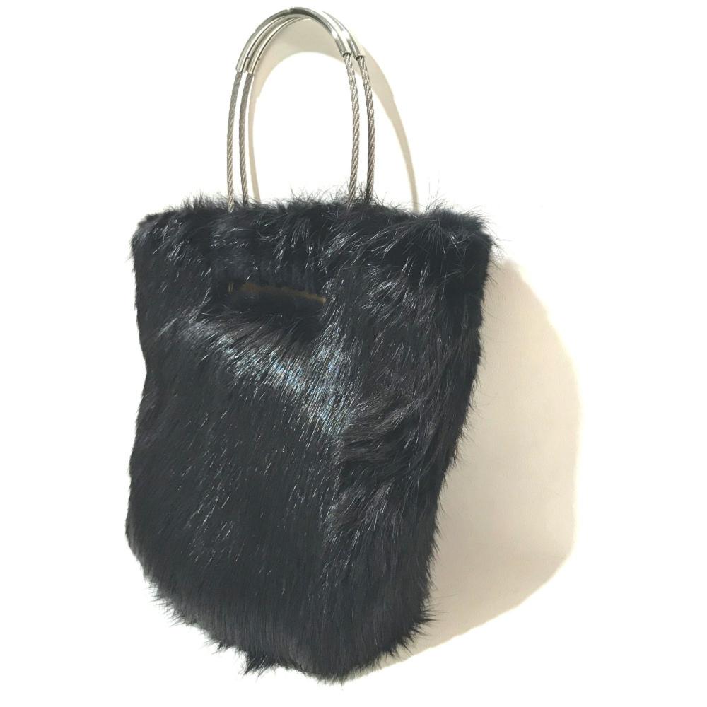Black Fur Balenciaga Handbag