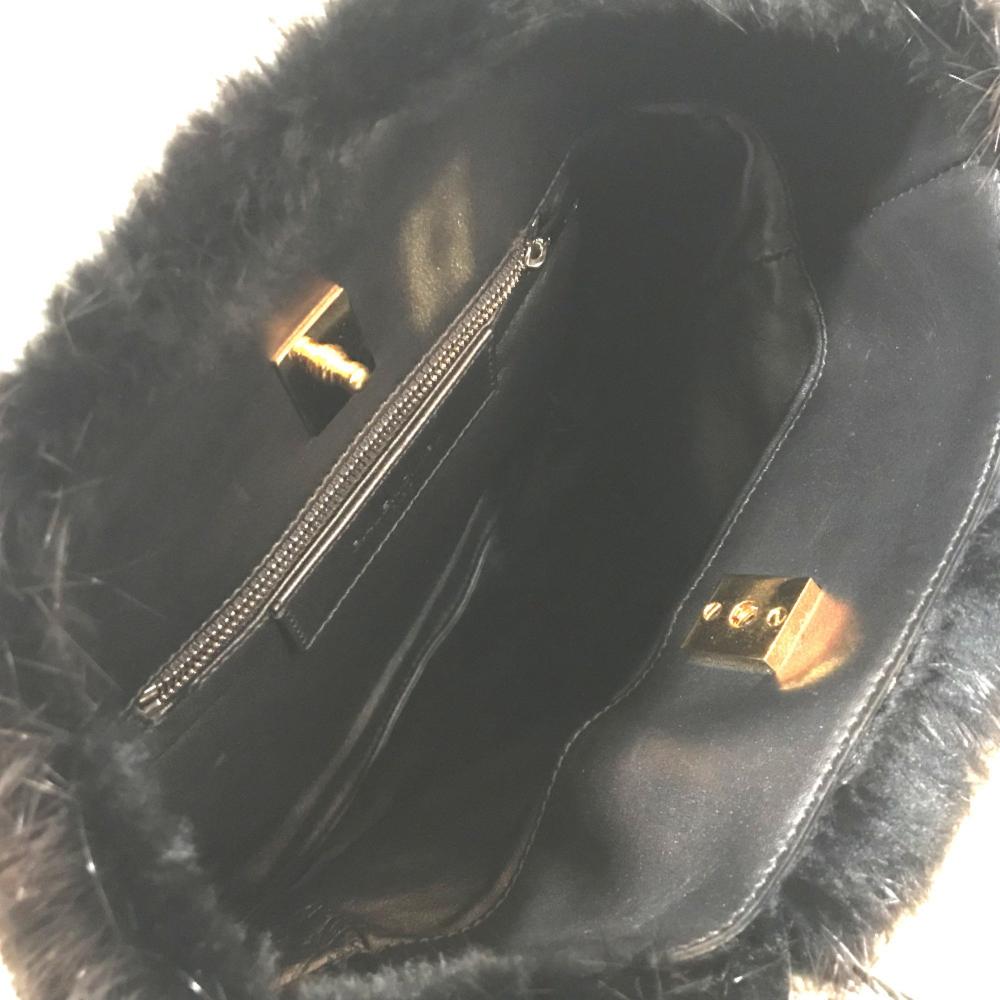 Black Fur Balenciaga Handbag