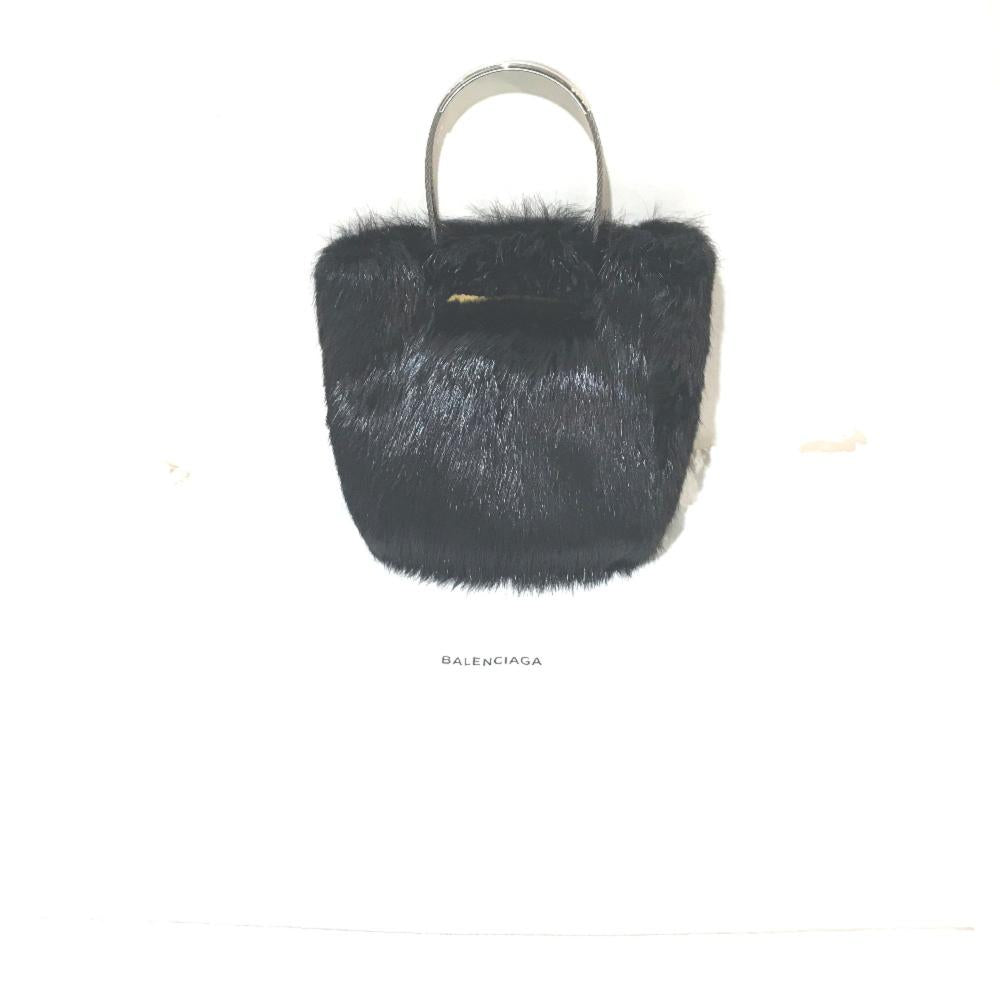 Black Fur Balenciaga Handbag