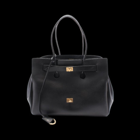 Black Leather Balenciaga Tote
