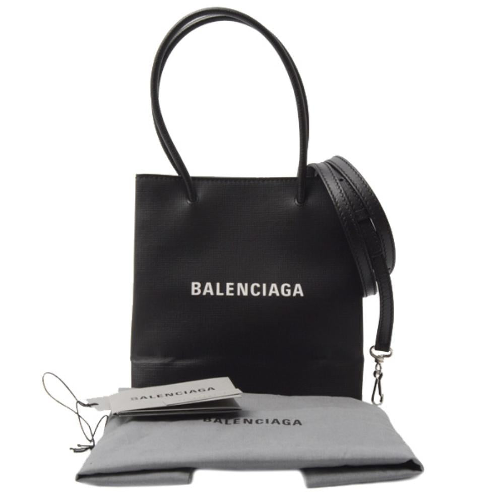 Black Leather Balenciaga Tote
