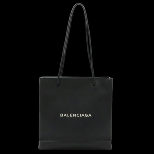 Black Leather Balenciaga Tote