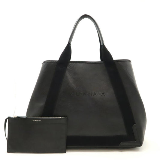 Black Leather Balenciaga Cabas