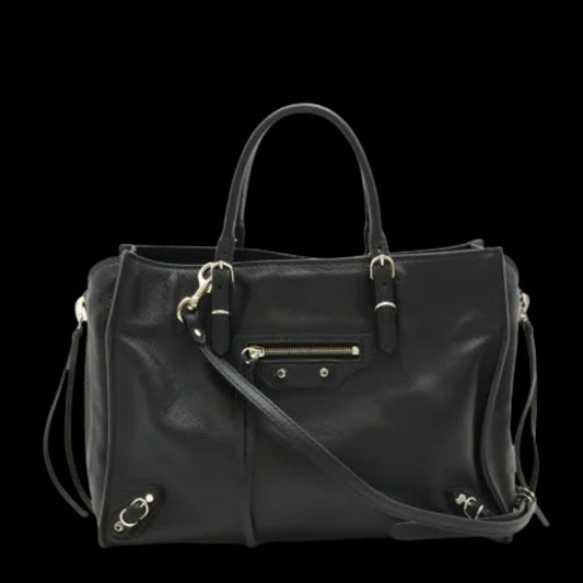 Black Leather Balenciaga Shoulder Bag