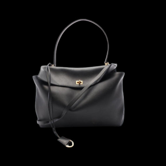 Black Leather Balenciaga Handbag