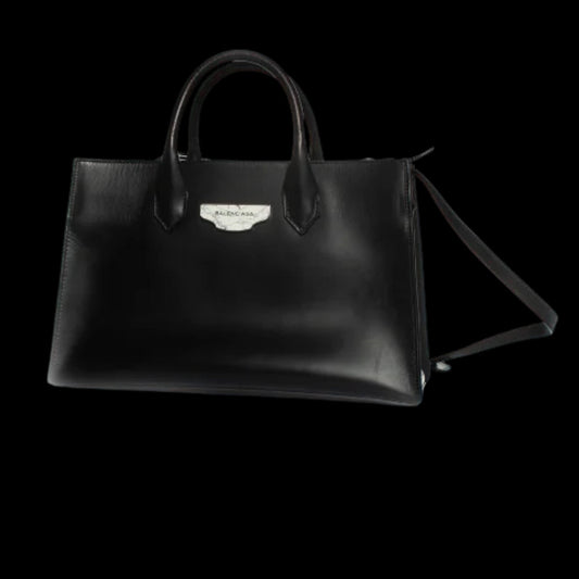 Black Leather Balenciaga Tote