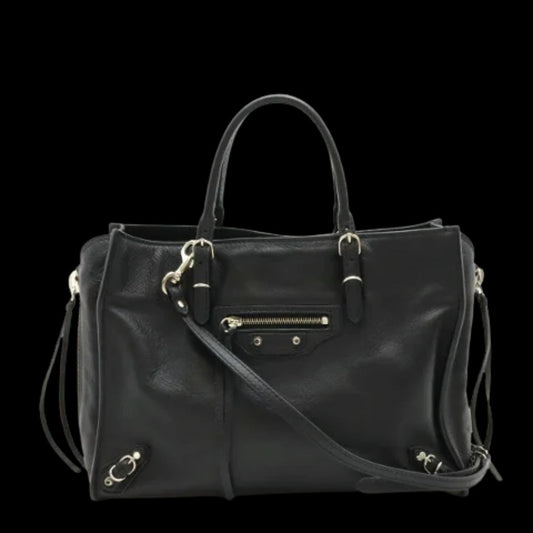 Black Leather Balenciaga Handbag