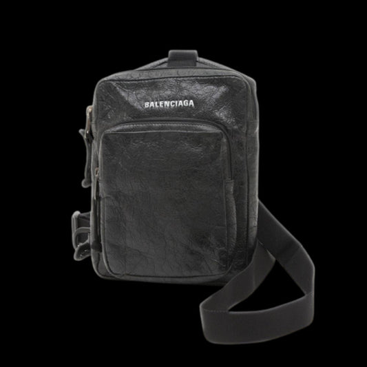 Black Leather Balenciaga Shoulder Bag
