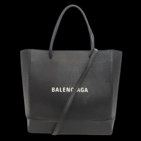 Black Leather Balenciaga Tote