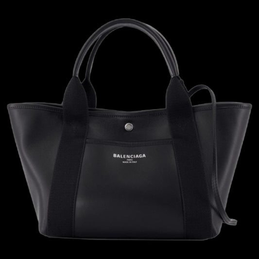 Black Leather Balenciaga Tote