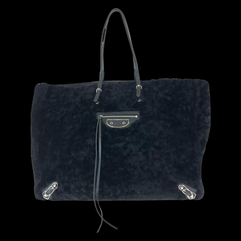 Black Leather Balenciaga Tote