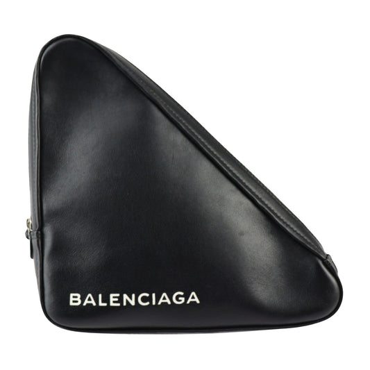 Black Leather Balenciaga Clutch