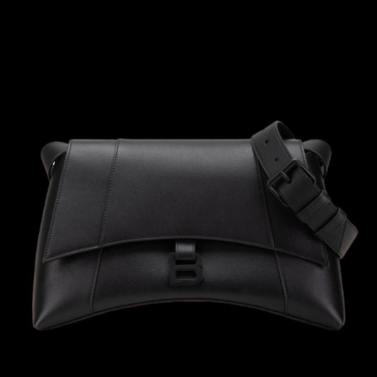 Black Leather Balenciaga Hourglass