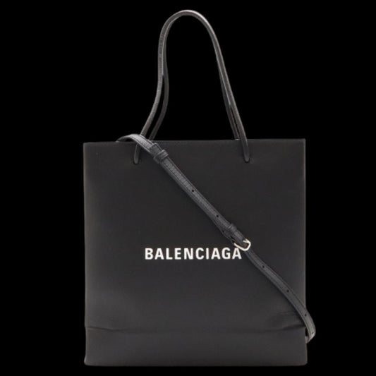 Black Leather Balenciaga Tote