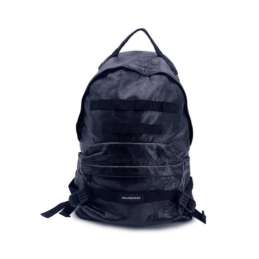 Black Leather Balenciaga Backpack