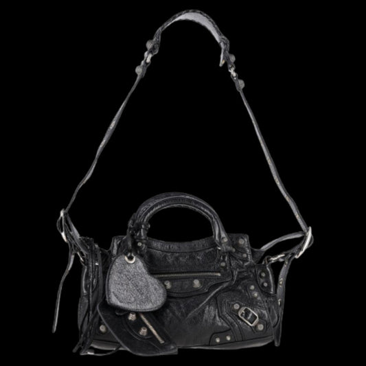 Black Leather Balenciaga Handbag