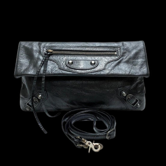 Black Leather Balenciaga Giant