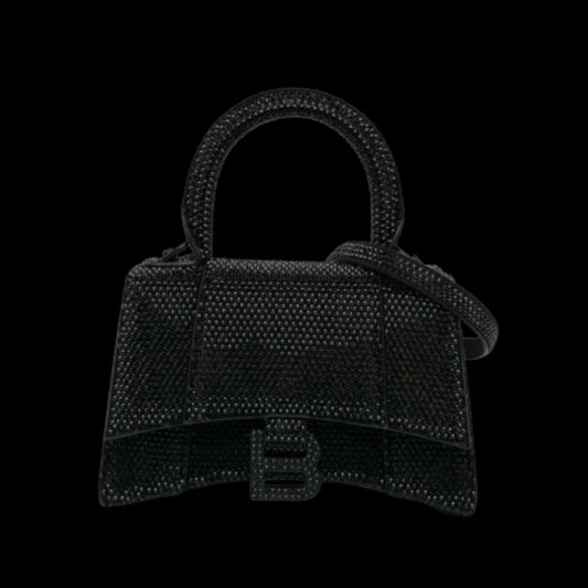 Black Leather Balenciaga Hourglass