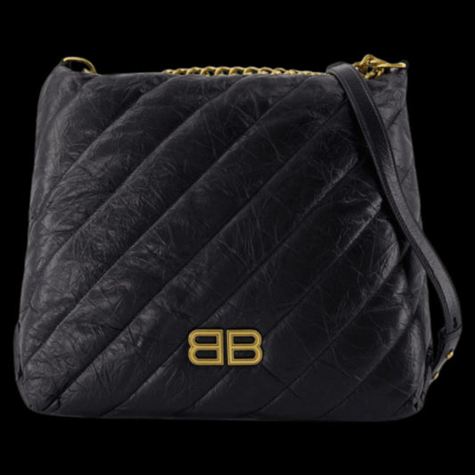 Black Leather Balenciaga Shoulder Bag