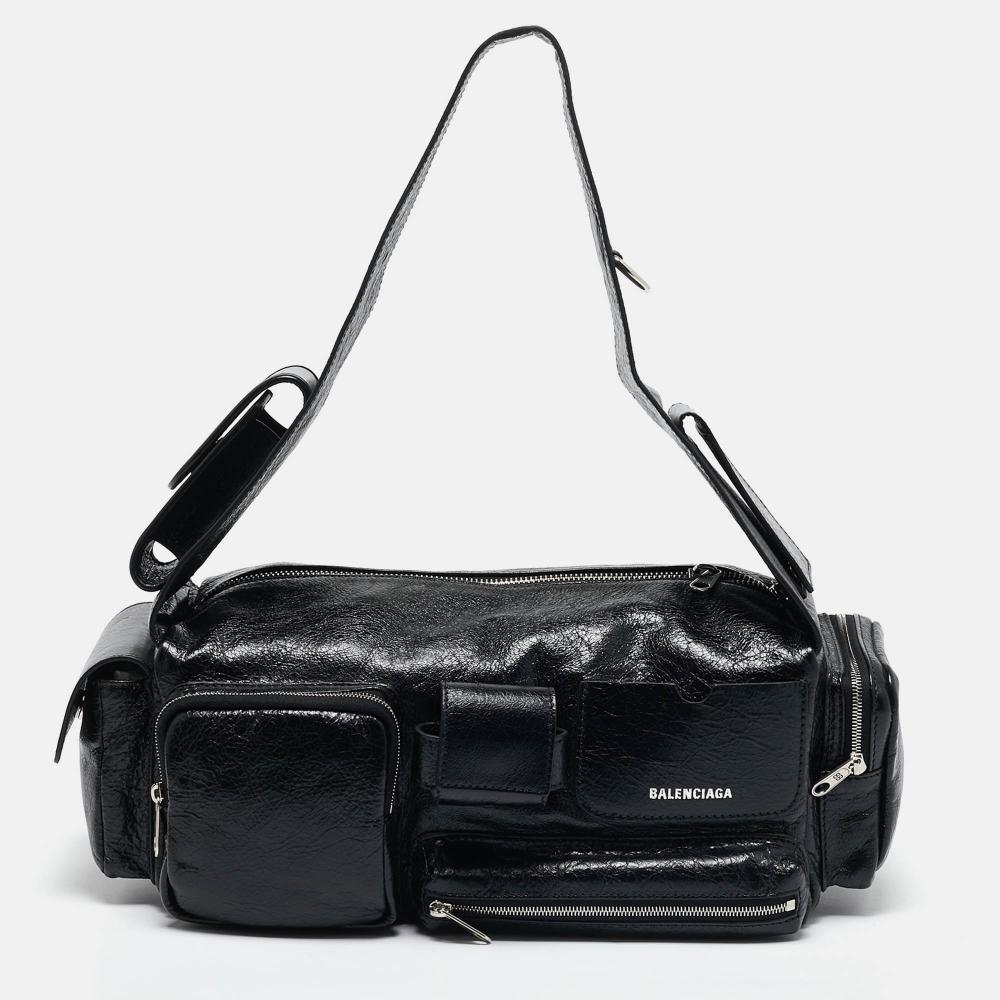 Black Leather Balenciaga Shoulder Bag