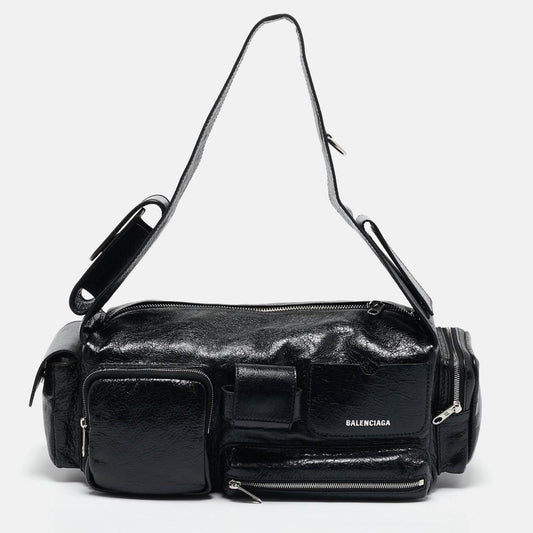 Black Leather Balenciaga Shoulder Bag