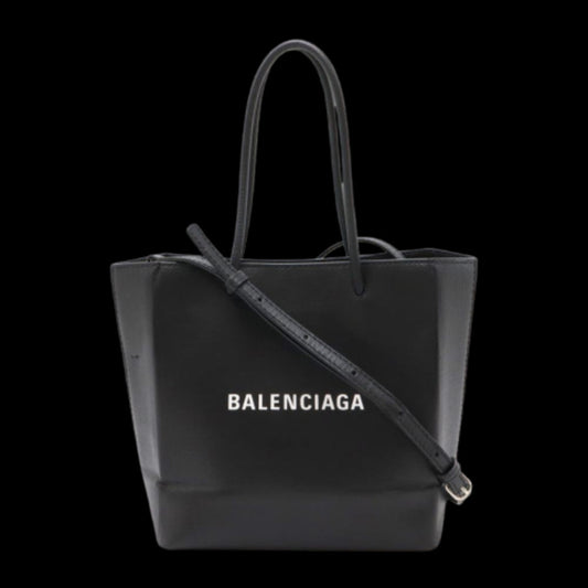 Black Leather Balenciaga Tote