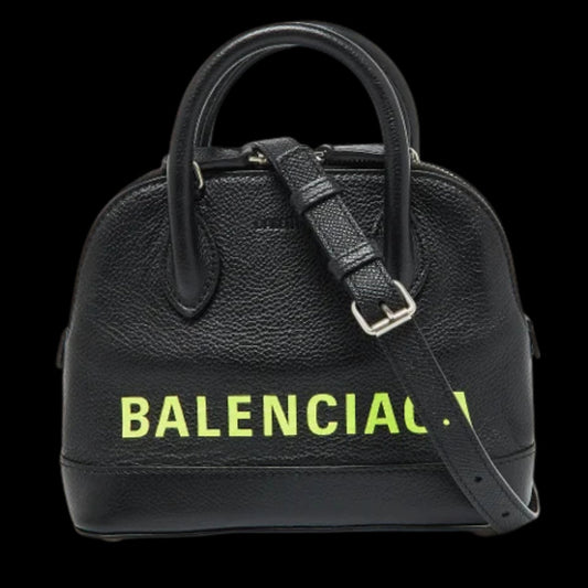 Black Leather Balenciaga Ville