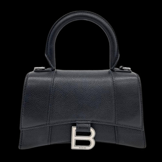 Black Leather Balenciaga Hourglass