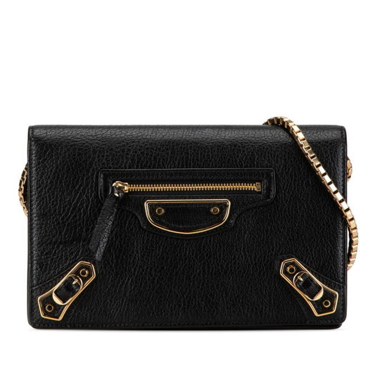 Black Leather Balenciaga Shoulder Bag