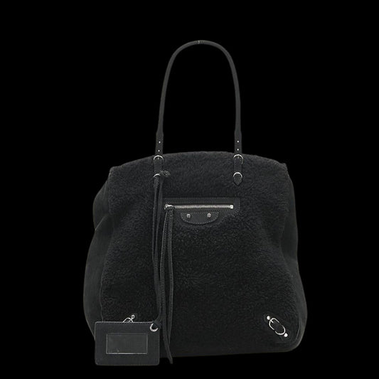 Black Leather Balenciaga Tote