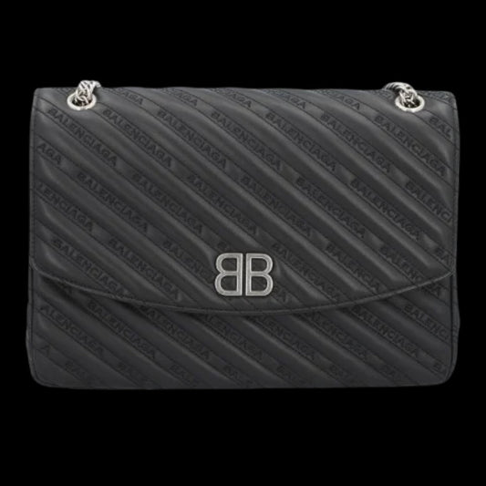 Black Leather Balenciaga Shoulder Bag