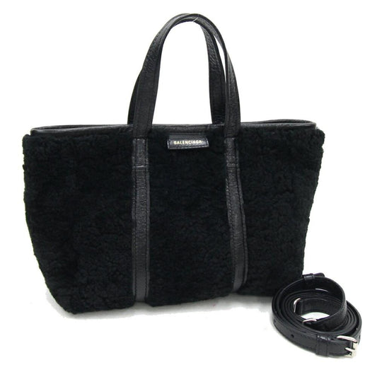 Black Leather Balenciaga Handbag