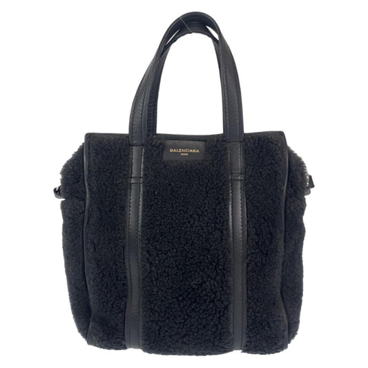 Black Leather Balenciaga Shopper