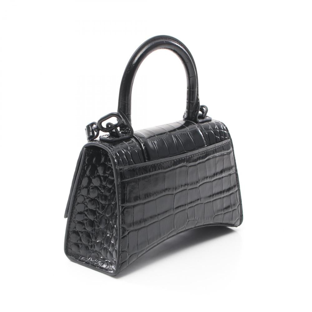 Black Leather Balenciaga Hourglass