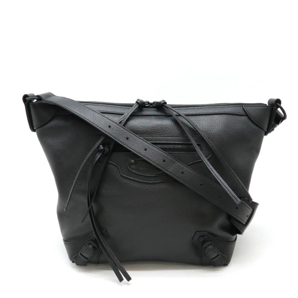 Black Leather Balenciaga Shoulder Bag