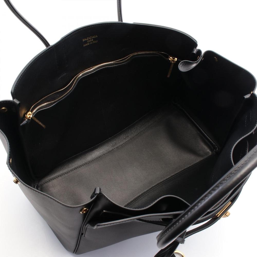 Black Leather Balenciaga Tote