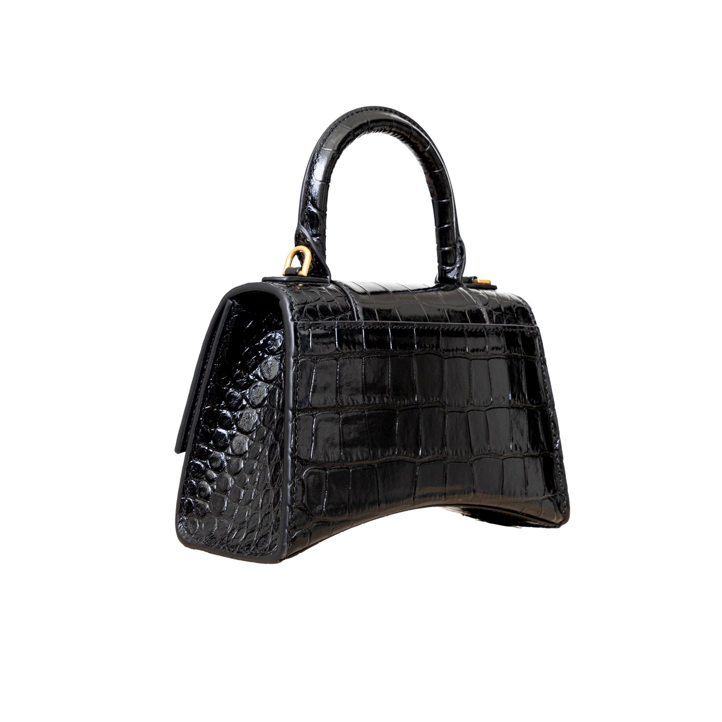 Black Leather Balenciaga Hourglass